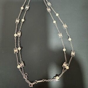 Celine Elegant Silver Pearl Necklace